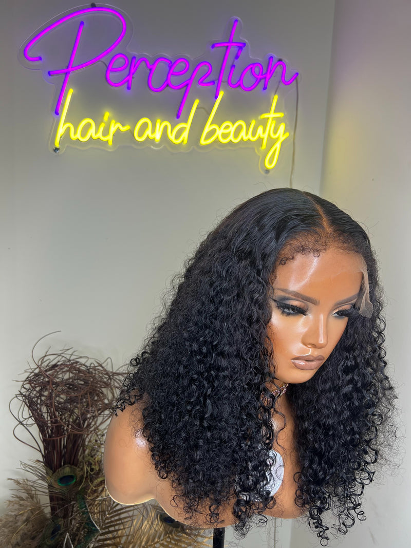 Glueless deep curly human hair wig beginner friendly UK