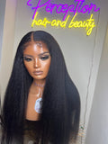 Kinky Straight Glueless HD Lace Wig – 5x5 Closure, 100% Human Hair, Pre-Plucked, 22 Inch